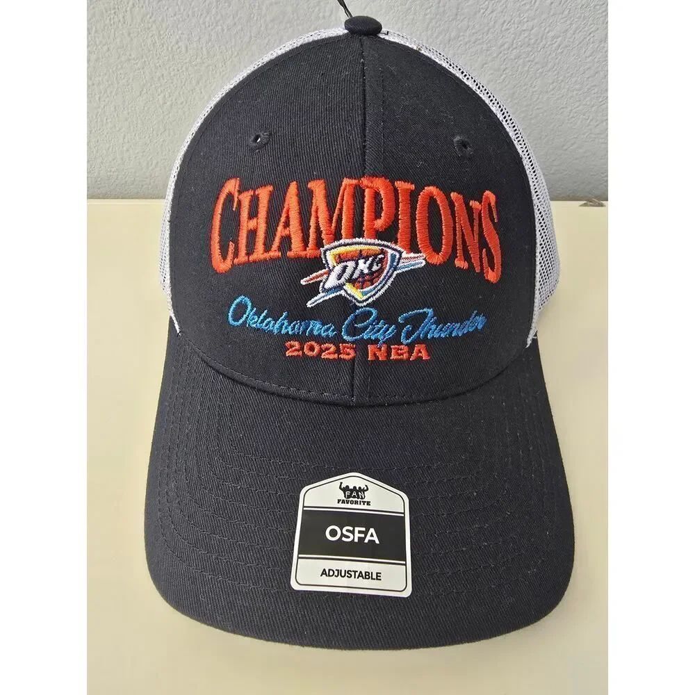 OKC Thunder 2025 NBA Champions Trucker Hat OSFA NWT